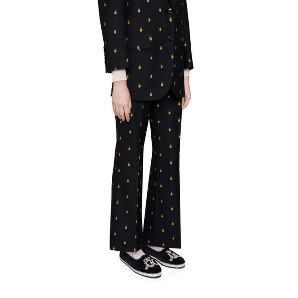 Gucci Black Velvet Am Appliqué Loafers Flats - Picture 3 of 9